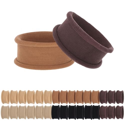 30 Stück Nahtloses Haargummi Mädchen Braun Dicke Haargummis Scrunchies Elastische Haarbänder Pferdeschwanz Clips Damen Baumwolle Haargummis für Frauen Mädchen Stoff Stirnbänder (Braun) von Telooco