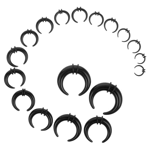 Telooco 18 Stück Septum Piercing Schwarz Acryl Horn Piercing Set Selber Stechen Pincher Tapers C Form Nasenringe Hufeisen Septum Nasenring Helix Piercings Nase und Ohr Schmuck für Männer Frauen Telooco 18 Stück Septum Piercing Schwarz Acryl Horn Piercing Set Selber Stechen Pincher Tapers C Form Nasenringe Hufeisen Septum Nasenring Helix Piercings Nase und Ohr Schmuck für Männer Frauen von Telooco