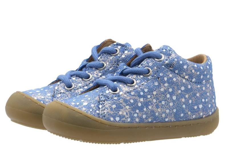Telyoh Telyoh Lauflernschuhe Mädchen Schuh Y01002 Leder Blau Glitzer Schnürschuh von Telyoh