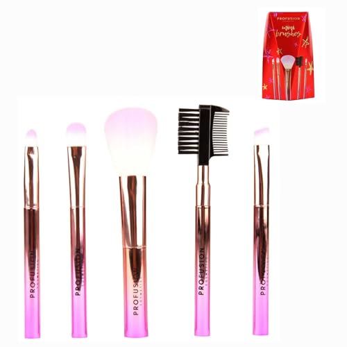 Temas Crimson Mini Make-up Pinsel Set - 5 Stück Reisefreundliche Pinsel für Augen, Gesicht & Augenbrauen - Rose Gold Design Kosmetik Pinsel Rouge Blending Lidschatten Pinsel Sets Temas Crimson Mini Make-up Pinsel Set - 5 Stück Reisefreundliche Pinsel für Augen, Gesicht & Augenbrauen - Rose Gold Design Kosmetik Pinsel Rouge Blending Lidschatten Pinsel Sets von Temas Store