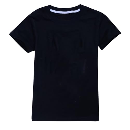 Roblox T-Shirt Sommer Jungen Mädchen Schwarz Sweatshirt für Kinder und Teens 3-12 Jahre Gamer Fans Kleidung Geschenke, Schwarz , 110 von Temolie