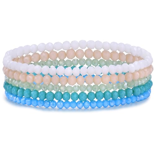 Armband Damen Perlen Kristall : Mehrschichtiges Armbänder 5pcs Silber Handmade Stretch Armkette für Frauen Modeschmuck Vert Beste Freundin Geschenke für mama Tochter Armband Damen Perlen Kristall : Mehrschichtiges Armbänder 5pcs Silber Handmade Stretch Armkette für Frauen Modeschmuck Vert Beste Freundin Geschenke für mama Tochter von TempBeau