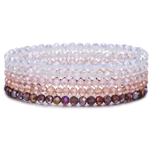 Armband Damen Perlen Kristall : Mehrschichtiges Armbänder 5pcs Silber Handmade Stretch Armkette für Frauen Modeschmuck Rose Beste Freundin Geschenke für mama Tochter Armband Damen Perlen Kristall : Mehrschichtiges Armbänder 5pcs Silber Handmade Stretch Armkette für Frauen Modeschmuck Rose Beste Freundin Geschenke für mama Tochter von TempBeau
