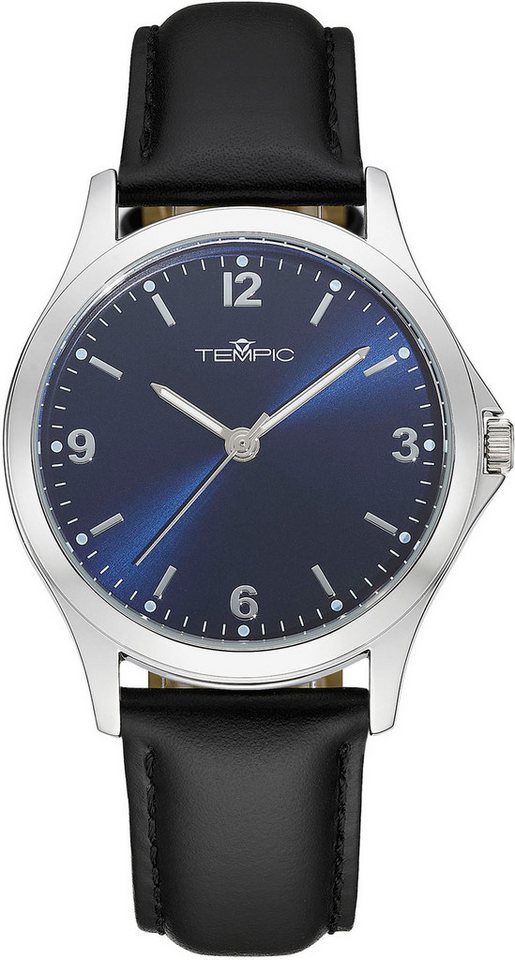 Tempic Quarzuhr, Armbanduhr, Herrenuhr, analog, Lederarmband Tempic Quarzuhr, Armbanduhr, Herrenuhr, analog, Lederarmband von Tempic