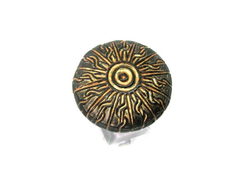 Schwarzer Statement Ring Schwarz Sonne Gothic Gold Geschenk Azteken Wicca Schmuck Spiritueller von TemptedByArtJewelry