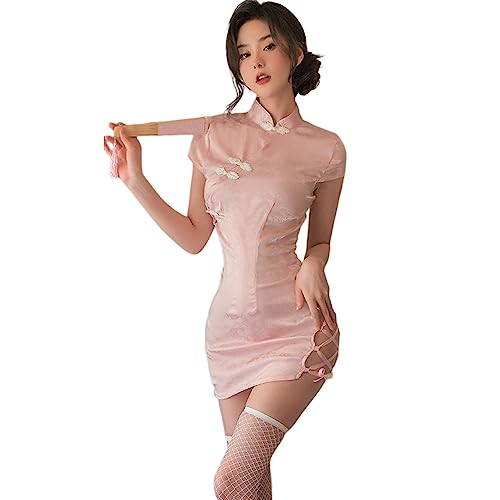 Temptshow Damen Sexy Kimono Dessous Set Bedruckte Riemen Girdle Anime Geisha Nachthemd Yukata, Pink1, EinheitsgröÃŸe von Temptshow