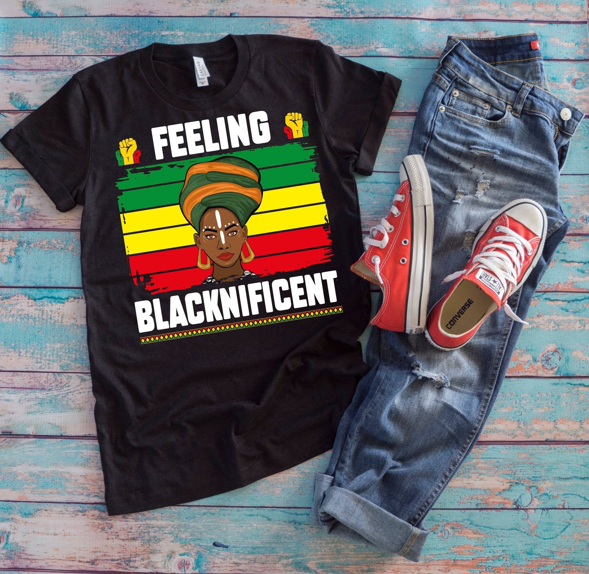 African American Pride Shirt | Gefühlsschwarz Pan-African Black History Monat Geschenk Juneteenth von TempusVitae