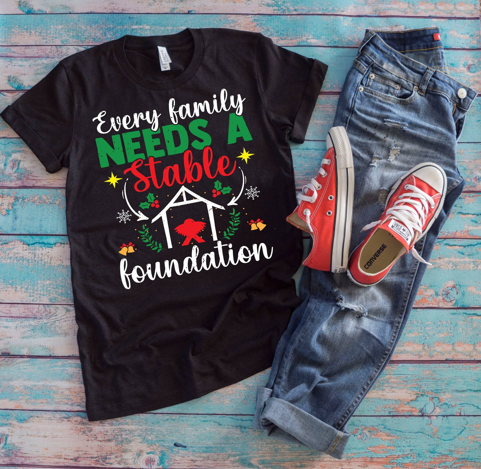 Christliches Familienshirt | Jede Familie Braucht Ein Stabiles Fundament Christlicher Glaube Religiöses Geschenk von TempusVitae