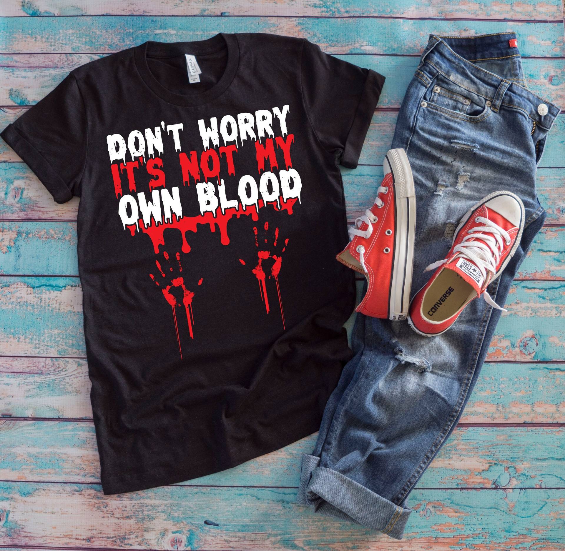 Halloween Blut Shirt | Keine Sorge Es Ist Nicht Mein Eigenes Gruselige Serienmörder Geschenk von TempusVitae