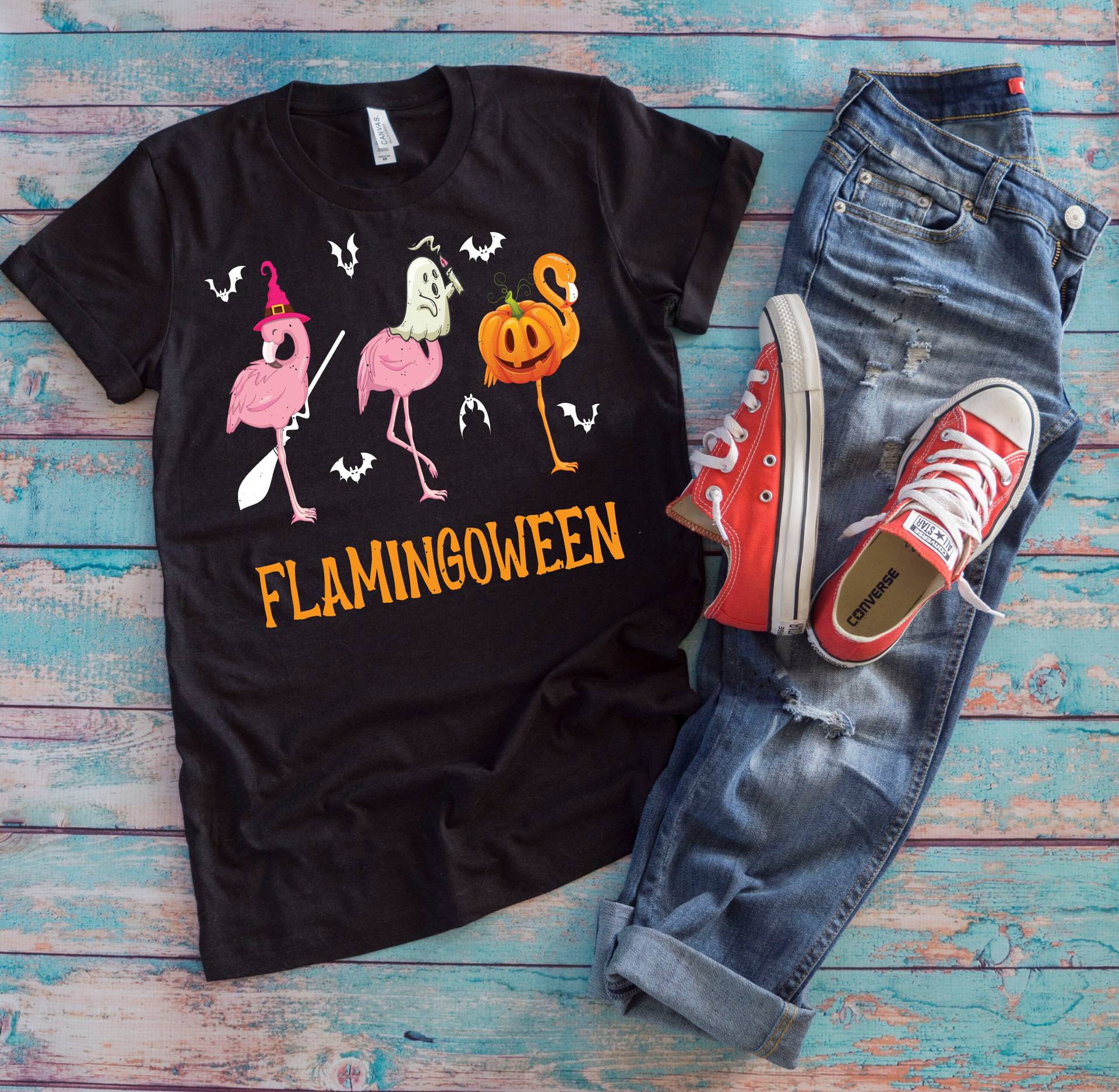 Halloween Flamingo Shirt | Flamingoween Lustige Wading Vögel Liebhaber Geschenk von TempusVitae