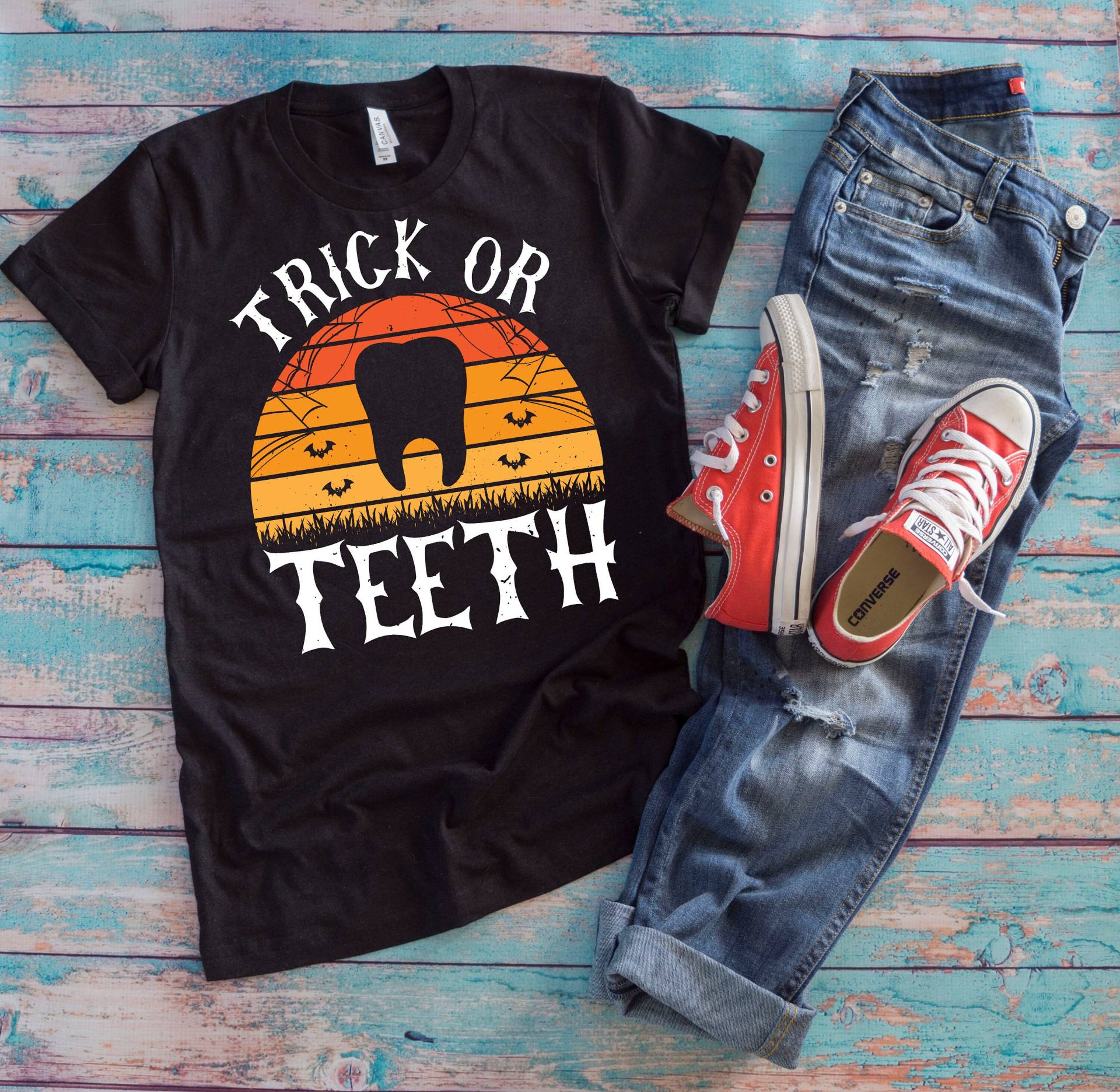 Halloween Zahnarzt Shirt | Trick Oder Zähne Lustiges Dental Hygienist Geschenk von TempusVitae