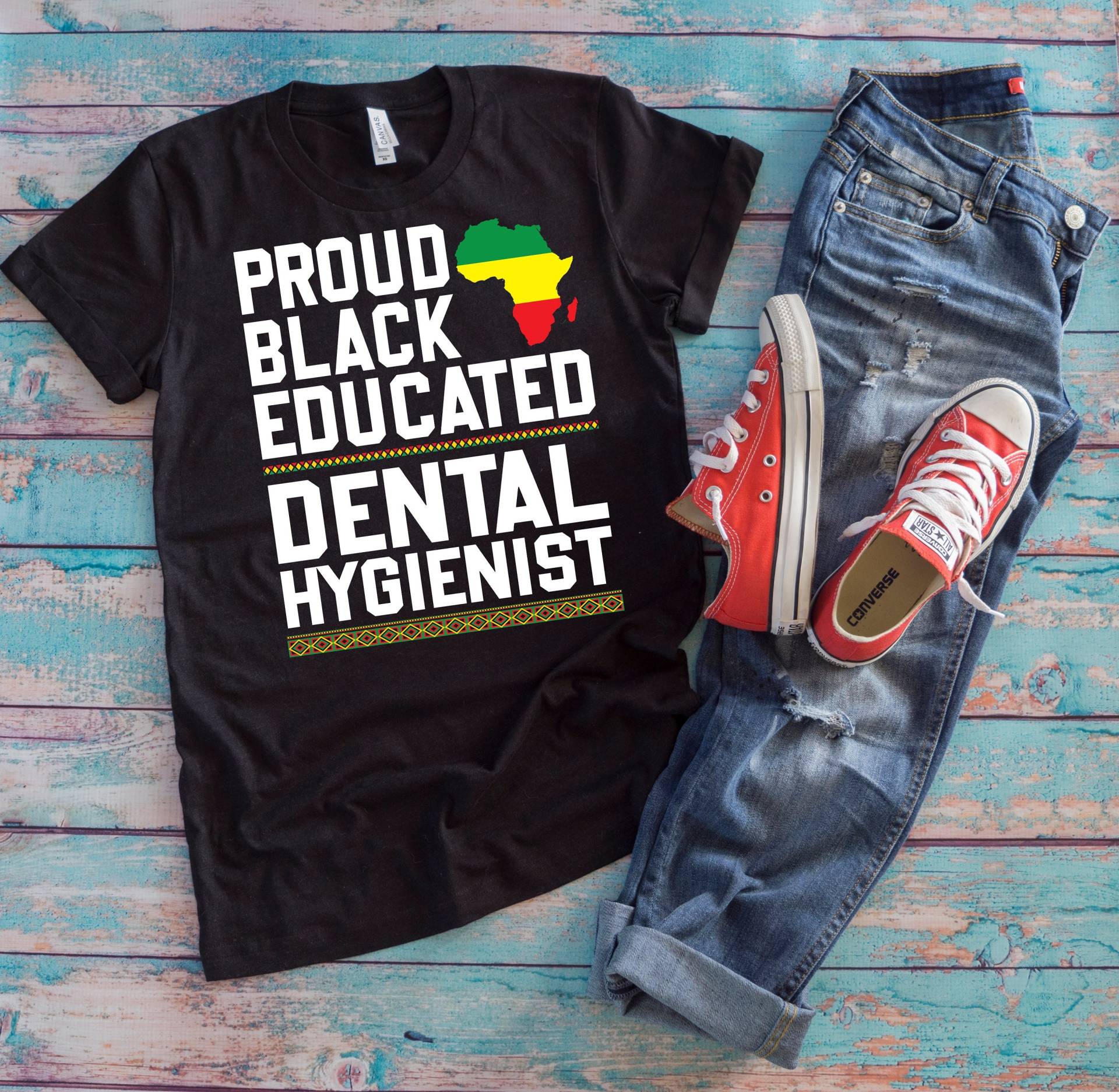 Schwarzes Dental Hygienist Shirt | Stolzer Schwarz Gebildeter Schwarze Denktafel African American Black History Monat Geschenk Juneteenth von TempusVitae