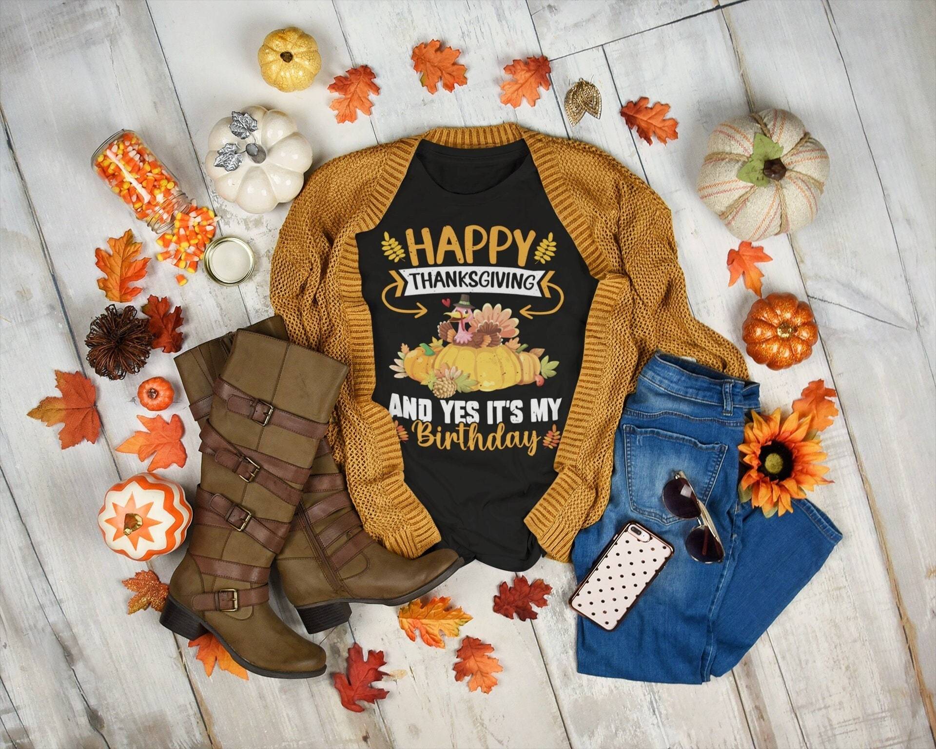 Türkei Geburtstagsshirt | Happy Thanksgiving & Yes It Es My Birthday Bday Geschenk von TempusVitae