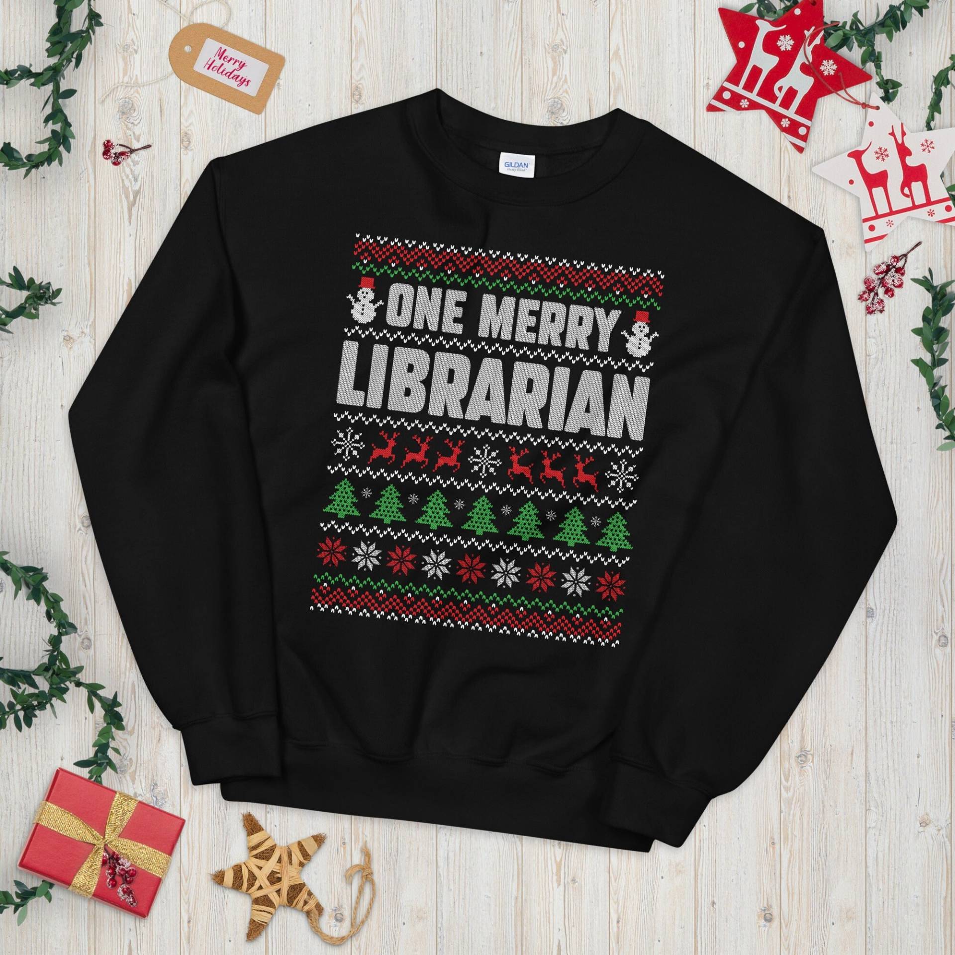 Weihnachtlicher Büchereipullover | Ein Merry Librarian Xmas Bibliothek Personal Ugly Sweatshirt Geschenk von TempusVitae