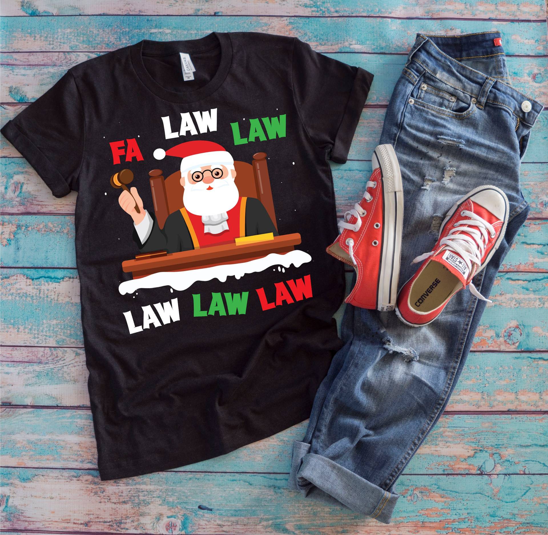 Weihnachtliches Anwaltsshirt | Fa Law Lustiger Weihnachtsmann Richter Weihnachtsgeschenk von TempusVitae