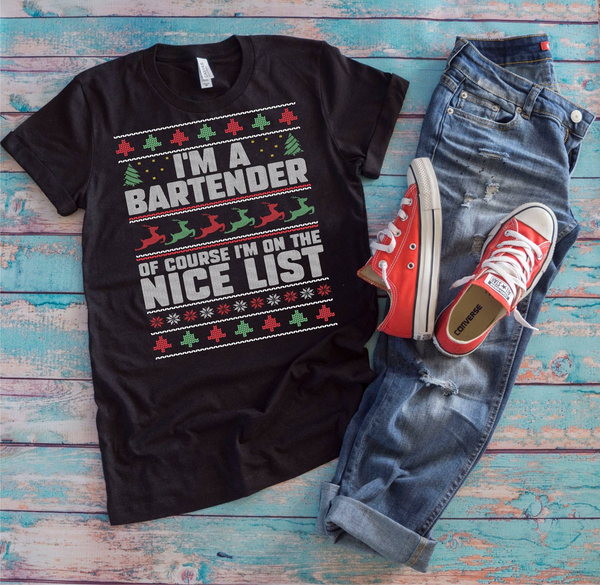 Weihnachts Barkeeper Shirt | Ich Bin Barkeeper Natürlich Ich Auf Der Schönen Liste Xmas Barkeep Ugly Pullover Geschenk von TempusVitae