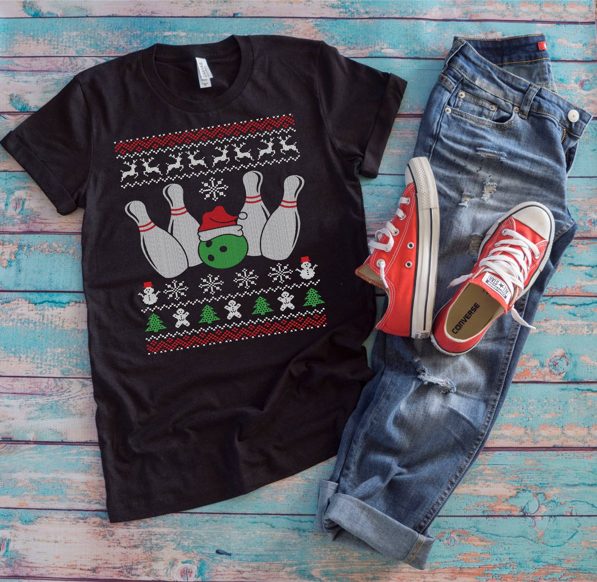 Weihnachts Bowling Shirt | Xmas Ball Hässlich Pullover Geschenk von TempusVitae