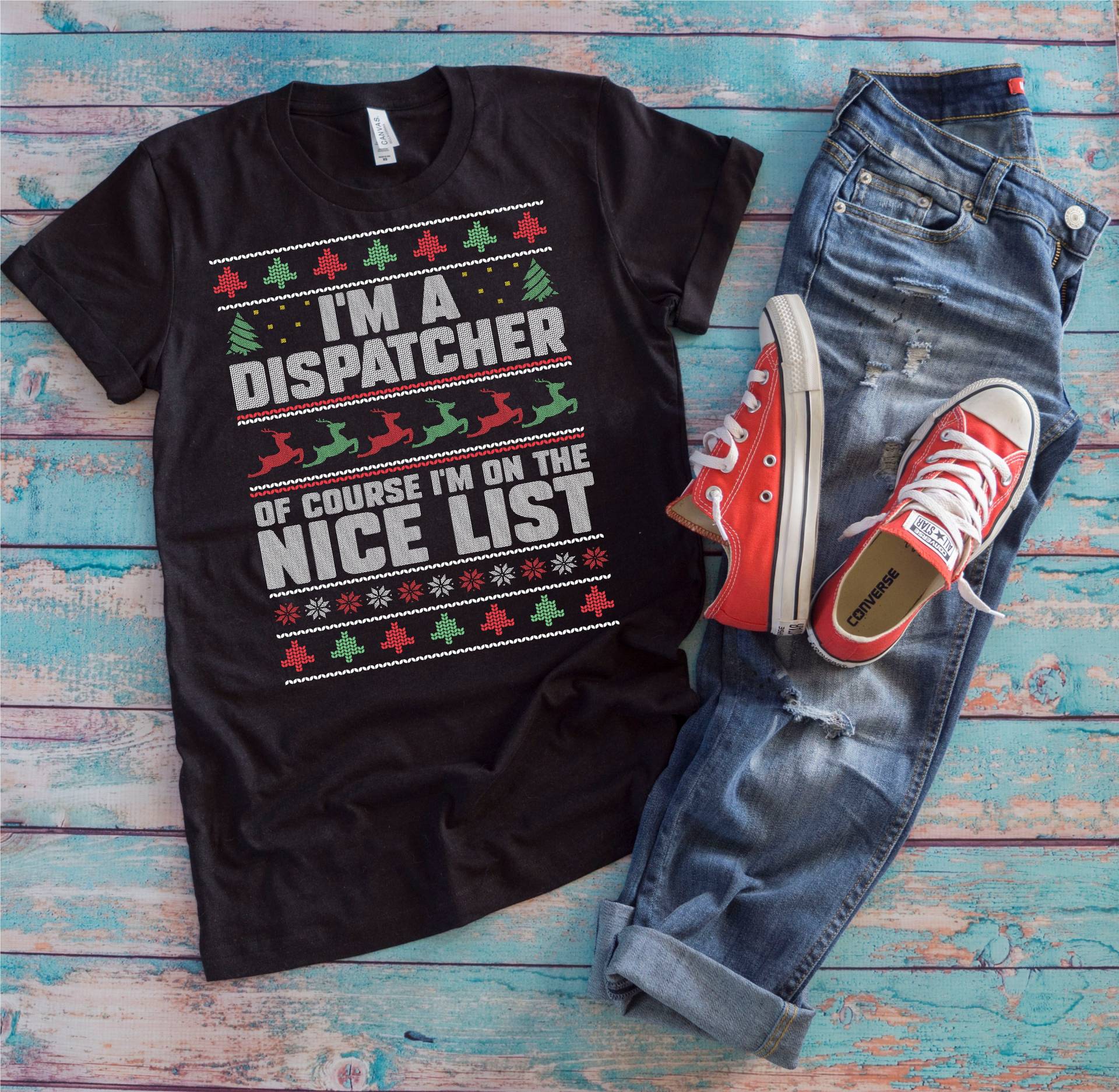 Weihnachts Dispatcher Shirt | Ich Bin Ein Dispatcher Natürlich Ich Auf Der Schönen Liste 911 Versander Ugly Pullover Geschenk von TempusVitae