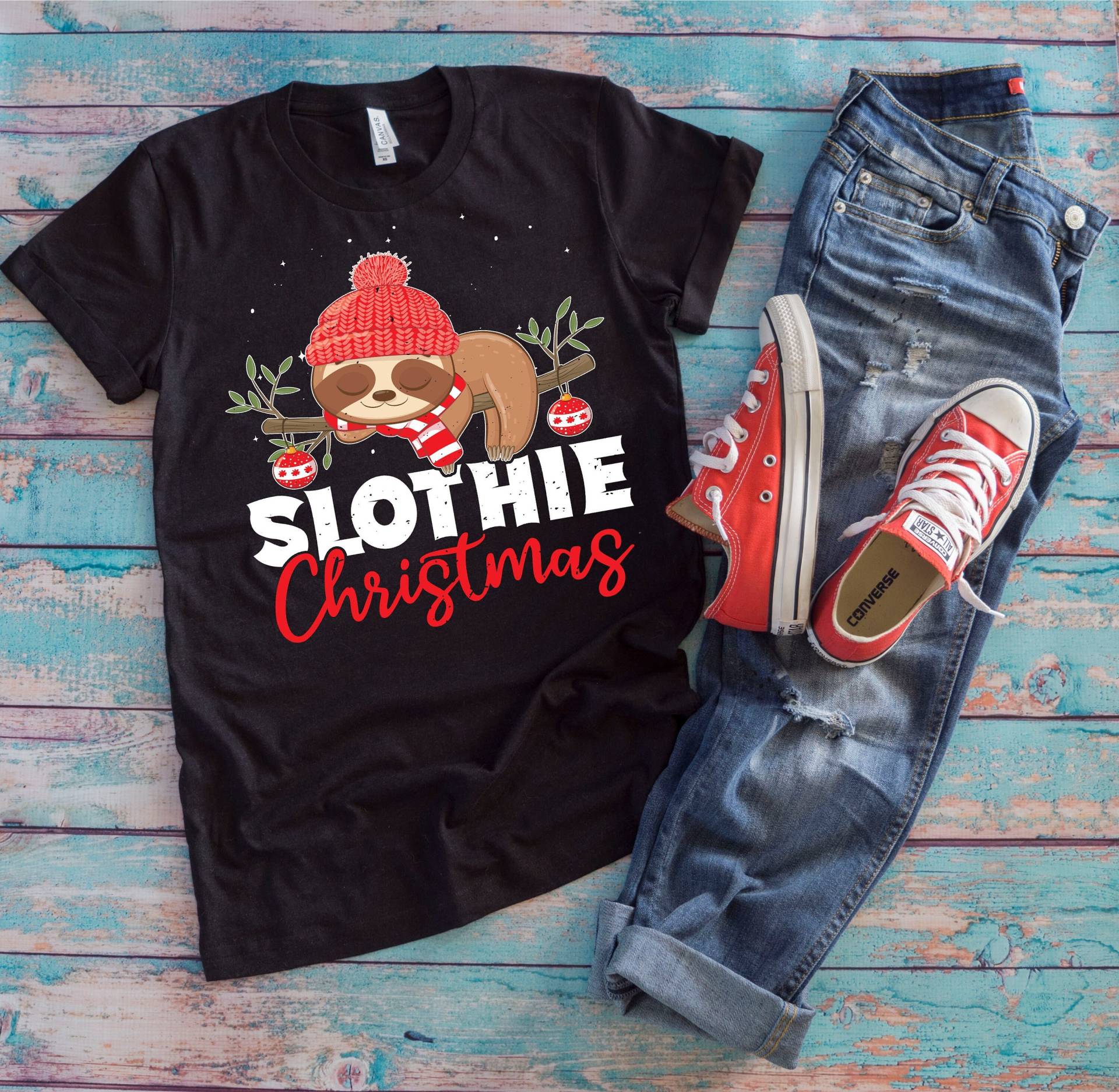 Weihnachts Faultier Shirt | Slothie Weihnachten Lustiges Weihnachtsgeschenk Für Tierliebhaber von TempusVitae