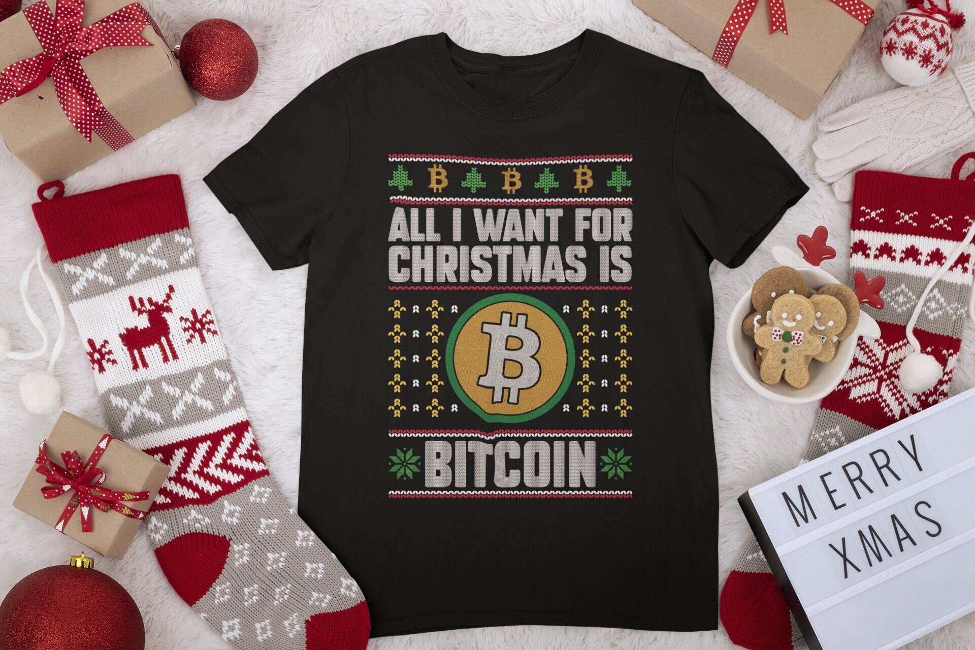 Weihnachts-Krypto-Shirt | Alles Was Ich Zu Weihnachten Möchte Ist Bitcoin Ugly Xmas Krypto-Geschenk von TempusVitae