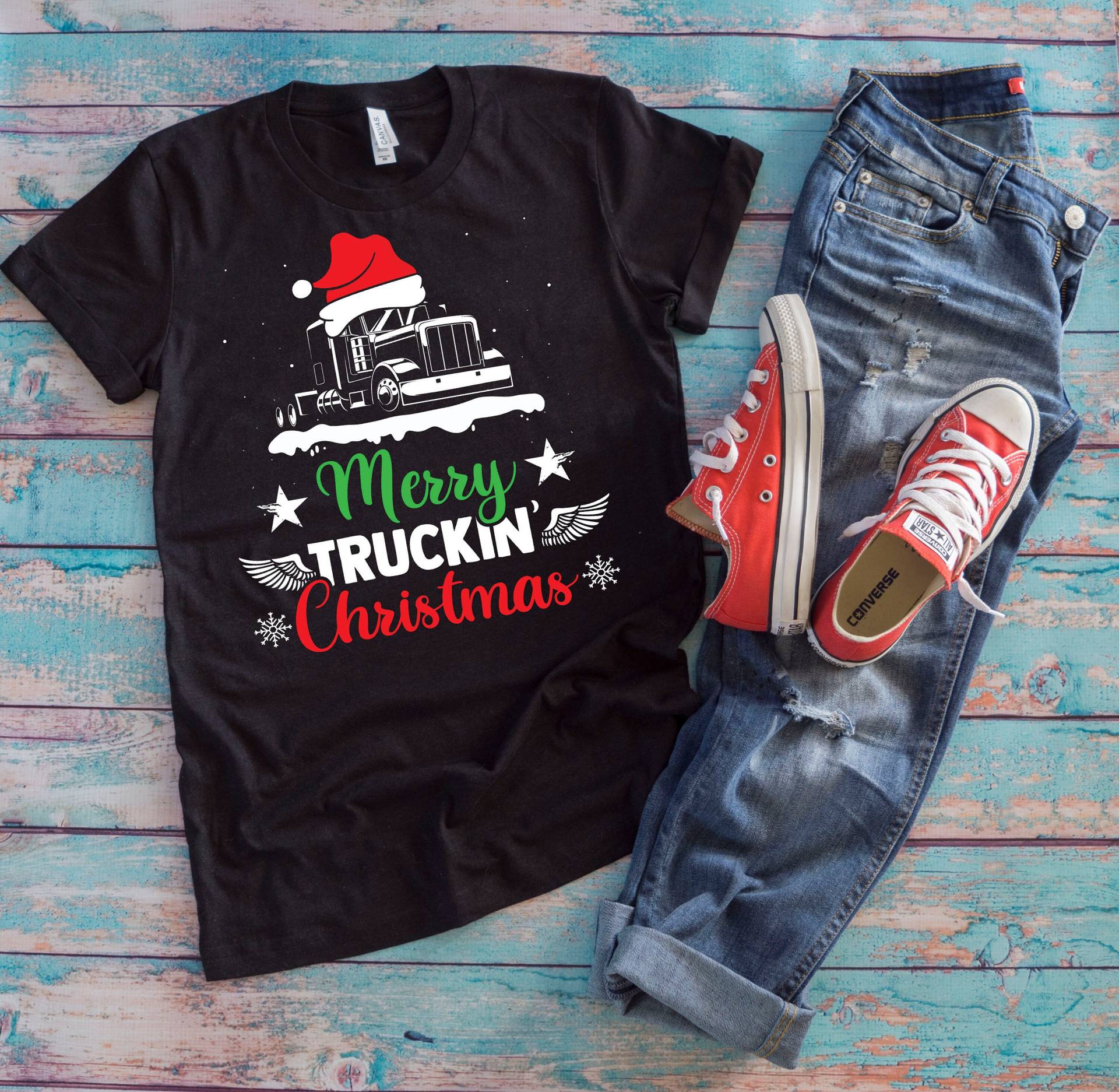 Weihnachtsmann Truck Driver Shirt | Merry Truckin' Weihnachten Weihnachtszeit Urlaub Fanatiker Geschenk von TempusVitae