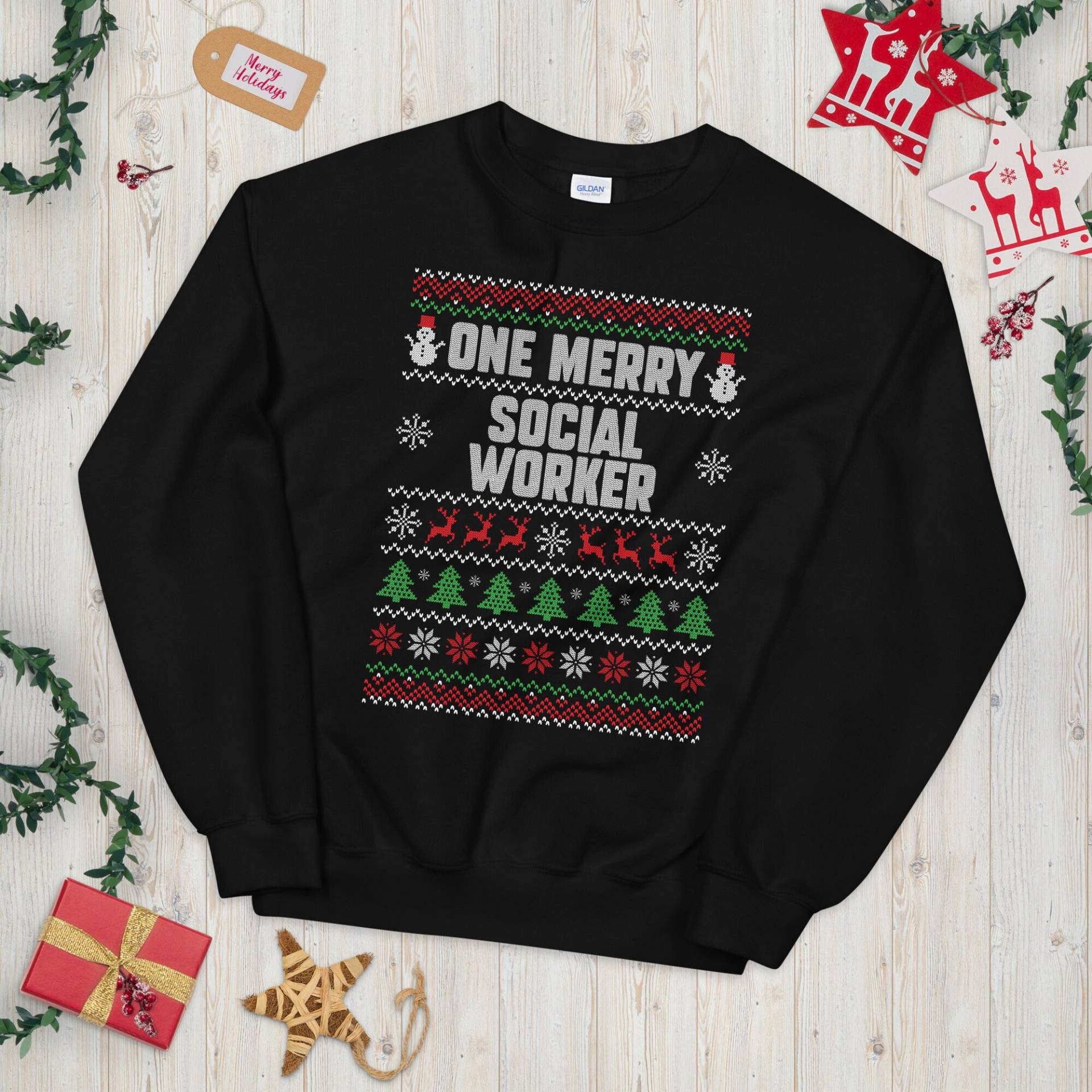 Weihnachtspullover | Ein Fröhlicher Sozialarbeiter Xmas Kinderpflege Hässliches Sweatshirt Geschenk von TempusVitae