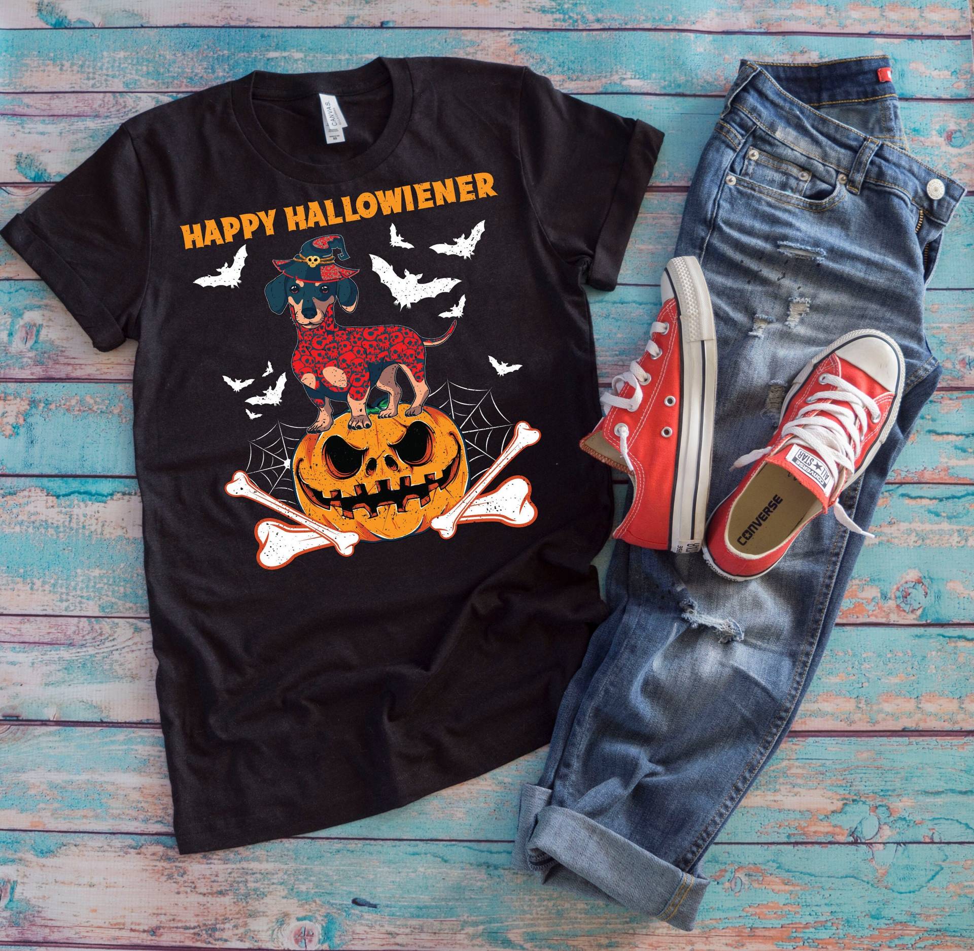 Wiener Hundeshirt | Happy Hallowiener Lustige Halloween Welpe Haustierbesitzer Geschenk von TempusVitae