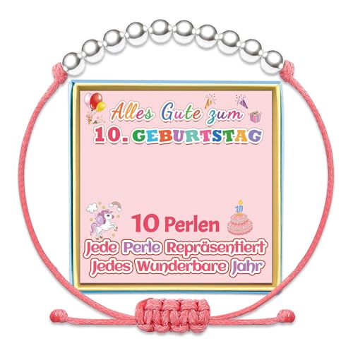 10. Geburtstag Armband Mädchen Geburtstagsgeschenk 10 Jahre Alt Geschenk zum Geburtstag Zehn Jährige Armbänder Tochter Enkelin Geschenkideen Schwester Nichte Silber Schmuck Sinnvolle Besondere Idee von Temulnee