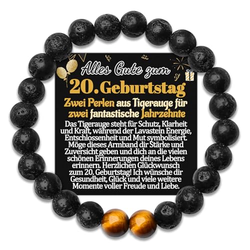 20 Geburtstag Männer Armband Geschenk für den 20. Geburtstag Geschenke zum 20er Geburtstagsgeschenke Zwanzig Jahre Jährige Armbänder Sohn Enkel Neffe Patensohn Bruder Mann Schmuck Geburtstagskarte von Temulnee
