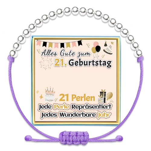 21. Geburtstag Armband Frauen Geburtstagsgeschenk 21 Jahre Alt Geschenk zum Geburtstag Jährige Armbänder Tochter Enkelin Geschenkideen Schwester Nichte Silber Schmuck Sinnvolle Besondere Idee von Temulnee