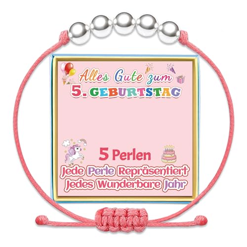 5. Geburtstag Armband Mädchen Geburtstagsgeschenk 5 Jahre Alt Geschenk zum Geburtstag Fünf Jährige Armbänder Tochter Enkelin Geschenkideen Schwester Nichte Silber Schmuck Sinnvolle Besondere Idee von Temulnee