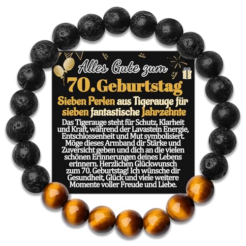 70 Geburtstag Männer Armband Geschenk für den 70. Geburtstag Geschenke zum 70er Geburtstagsgeschenke Siebzig Jahre Jährige Armbänder Papa Opa Onkel Mann Schwiegervater Bruder Schmuck Geburtstagskarte von Temulnee