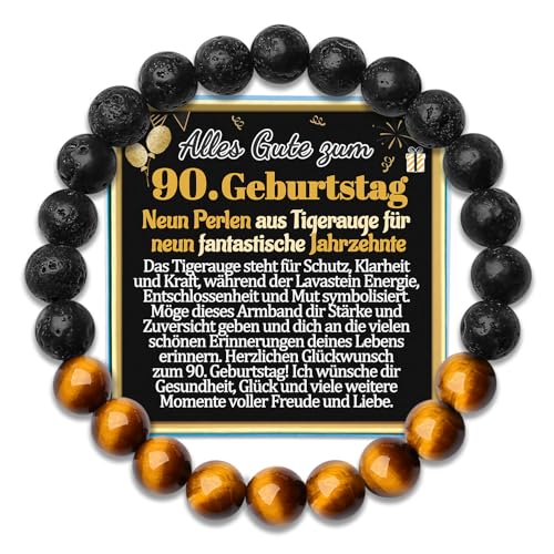 90 Geburtstag Männer Armband Geschenk für den 70. Geburtstag Geschenke zum 60er Geburtstagsgeschenke Neunzig Jahre Jährige Armbänder Uropa Opa Papa Onkel Mann Schwiegervater Schmuck Geburtstagskarte von Temulnee