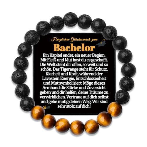 Bachelor Abschluss Geschenke Bachelorabschluss Armband Abschlussgeschenk Schulabschluss Studien Armbänder Studienabschluss Geschenk zum Sponsion Mann Schmuck für Ihn Sohn Enkel Neffe Sponsionsgeschenk von Temulnee