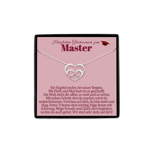 Master Abschluss Geschenke Masterabschluss Halskette Abschlussgeschenk Schulabschluss Studien Kette Studienabschluss Geschenk zum Sponsion Bestanden Schmuck Sponsionsgeschenk Frauen Tochter Enkelin von Temulnee