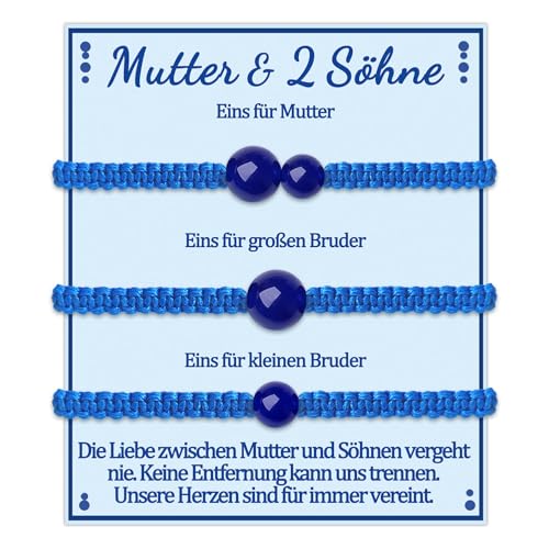 Mutter 2 Sohn Armband Mama und 2 Söhne Geschenke für Meine Mutti von Zwei Sohn Armbänder Geschenk zum Geburtstag Muttertag Weihnachten Idee Geschenkideen Schumuck Frauen Damen Schmuckset für 3 von Temulnee
