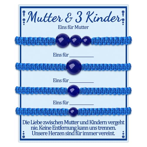 Mutter 3 Kinder Armband Mama Tochter und Sohn Geschenke 3 Söhne Töchter für Meine Mutti von Zwei Kinder Armbänder Geschenk zum Geburtstag Muttertag Weihnachten Geschenkideen Schumuck für 3 Besondere von Temulnee
