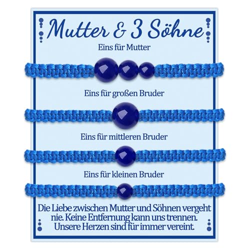 Mutter 3 Sohn Armband Mama und 3 Söhne Geschenke für Meine Mutti von Drei Sohn Armbänder Geschenk zum Geburtstag Muttertag Weihnachten Idee Geschenkideen Schumuck Frauen Damen Schmuckset für 4 von Temulnee