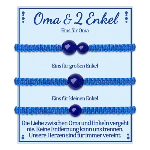 Oma 2 Enkel Armband Oma und 2 Enkel Geschenke für Meine Oma von Zwei Enkel Armbänder Omi Großmutter Geschenk zum Geburtstag Idee Muttertag Geschenkideen Passende Schumuck Frauen Schmuckset für 3 von Temulnee
