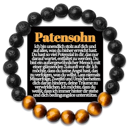 Patensohn Armband Geschenke Patensohn von Patenonkel Patentante Pateneltern an Meinen Patensohn Armbänder Geschenk zum Geburtstag Weihnachten Geburtstagsgeschenk Männer Schmuck Geschenkidee Sinvolles von Temulnee