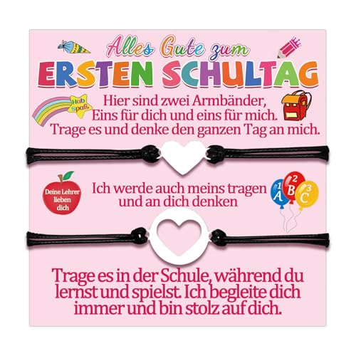 Schulkind 2024 Einschulung Armband Geschenk Mädchen Schuleinführung Geschenke zum Schulanfang Geschenkideen für Schulanfänger Armbänder Erster Schultag Einschulungsgeschenk Endlich Schulbeginn von Temulnee
