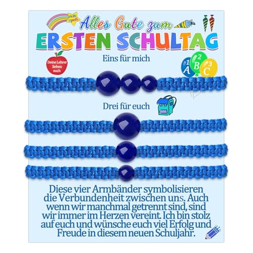 Schulkind Einschulung Armband Geschenk Mädchen Junge Schuleinführung Geschenke zum Schulanfang für Schulanfänger Armbänder Erster Schultag Einschulungsgeschenk Endlich Schulbeginn Schmuck (Perle 3) von Temulnee