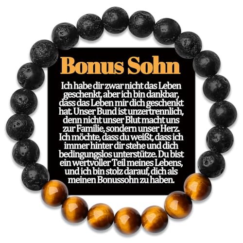 Stiefsohn Armband Bonus Sohn Geschenke für Bonussohn von Stiefpapa Stiefmama an Meinen Geschenk zum Geburtstag Vatertag Vatertagsgeschenke Geburtstagsgeschenk Männer Schmuck Geschenkidee Sinvolles von Temulnee