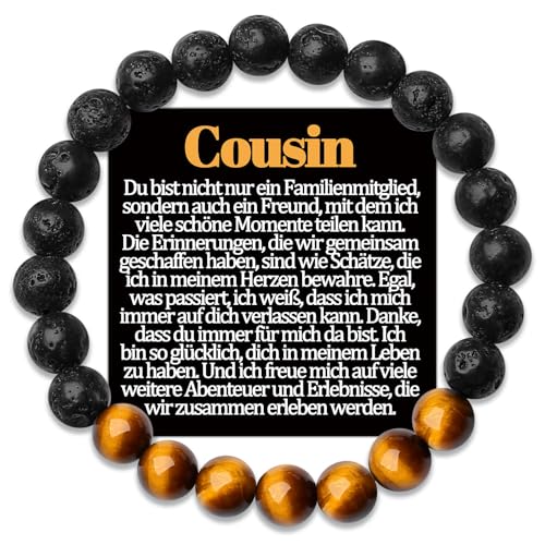 Temulnee Cousin Armband Geschenke für Cousin von Cousine an Meinen Cousin Armbänder Geschenk zum Geburtstag Weihnachten Geburtstagsgeschenk Männer Schmuck Herren Geschenkidee Sinvolles von Temulnee