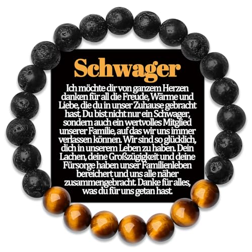 Temulnee Schwager Armband Geschenke für Schwager von Schwägerin an Meinen Schwager Armbänder Geschenk zum Geburtstag Weihnachten Geburtstagsgeschenk Männer Schmuck Geschenkidee Sinvolles Idee Herren von Temulnee
