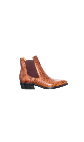 Ten Points - Damen Western Bootie JESSIE, Cognac Snake von Ten Points