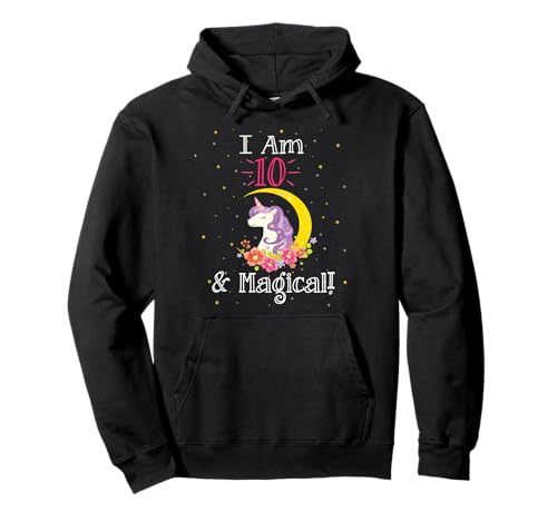 Cartoon Girls I Am 10 & Magical Unicorn Birthday Pullover Hoodie Cartoon Girls I Am 10 & Magical Unicorn Birthday Pullover Hoodie von Ten Year Old Kid Unicorn Birthday Gifts &TShirts