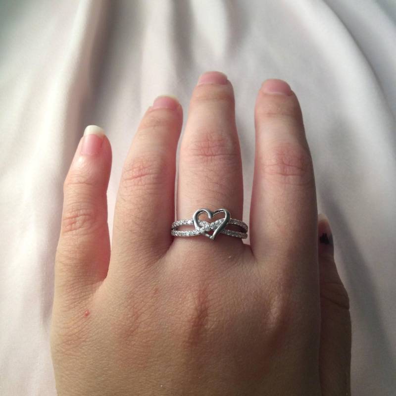 sterling Silber Herz Ring ~ Cz Versprechen Frauen Freundin Geschenk Verlobung Hochzeitsstil - Geschenkbox von TenFingersToWear