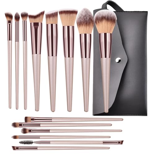 14 Stück Make Up Pinsel Set, Professionelles Pinselset Makeup für Augen und Gesicht, Foundation Brush mit storage bag Lidschatten Pinselset，Foundation Concealer Rouge Lidschatten Makeup Pinsel von TenMerSly