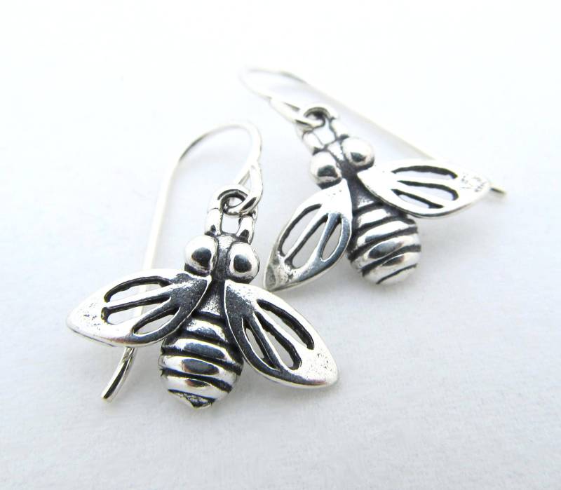 sterling Silber Honigbiene Ohrringe sterling Silber Honigbiene Ohrringe von TenRiversJewelry